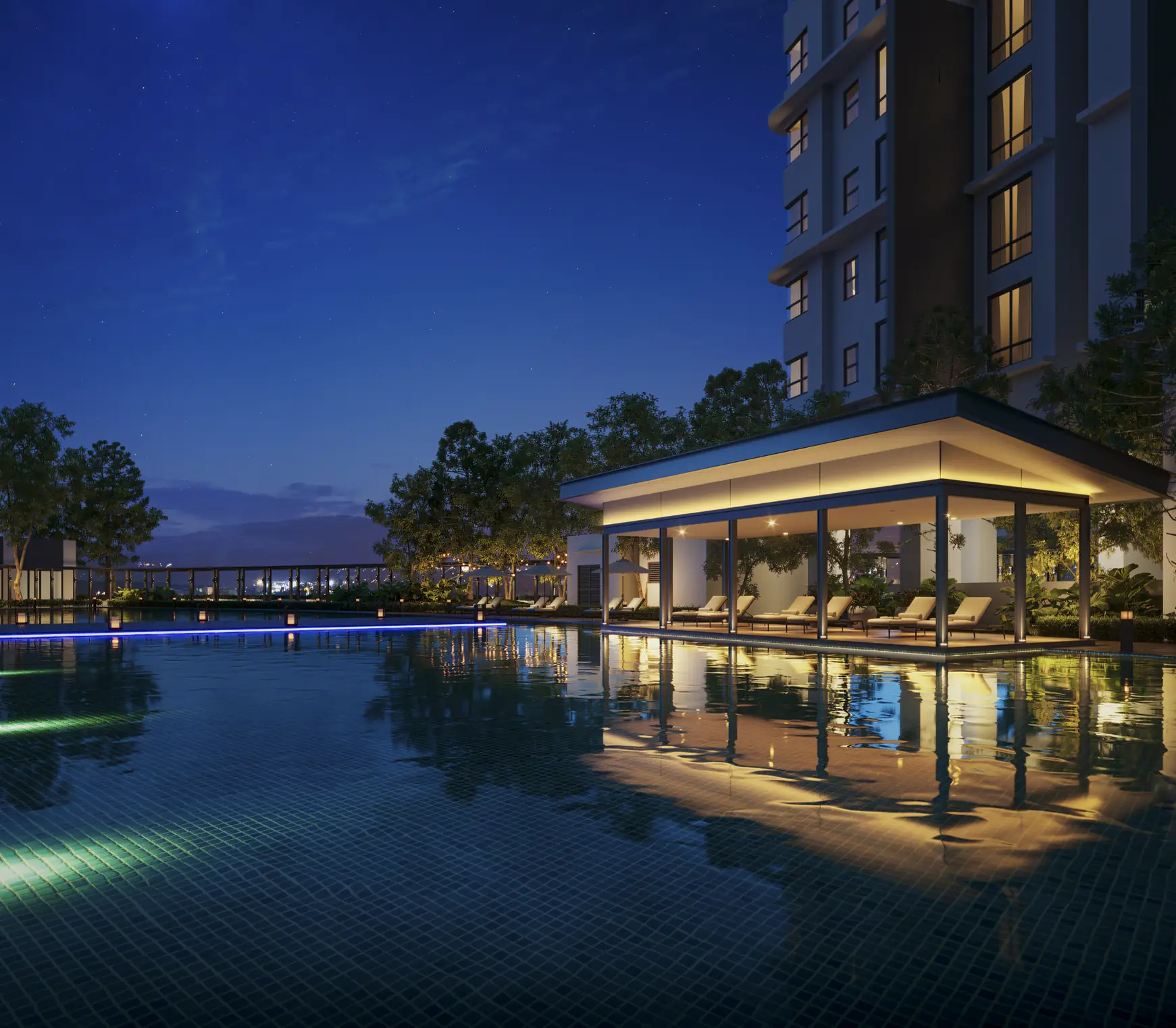 Cappella Embassy poolside pavilion and leisure deck facilities